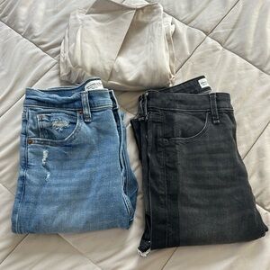 Abercrombie & Fitch Two-Pack Skinny Jeans in Blue and Black & Beige Skort